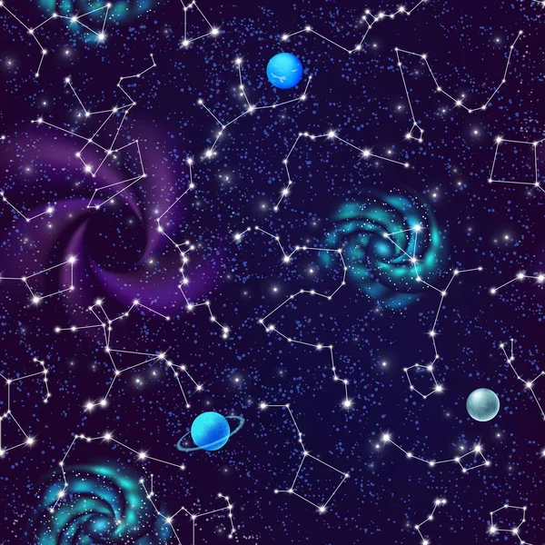 Uzay takımyıldızları Seamless modeli — Stok Vektör