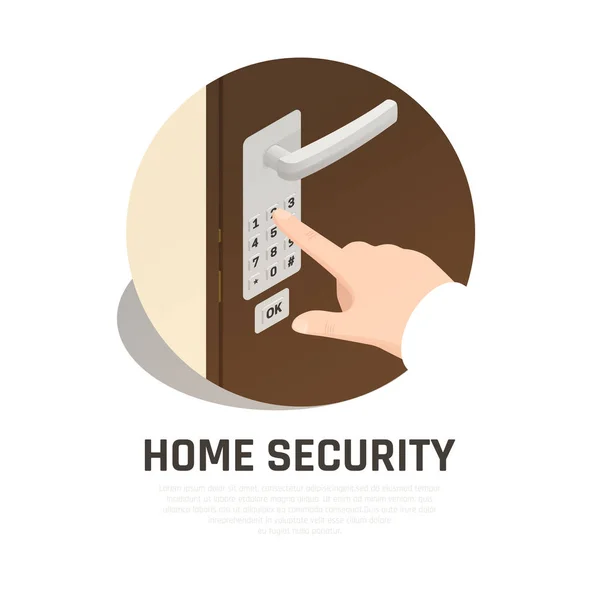 Home Sicurezza Composizione isometrica — Vettoriale Stock