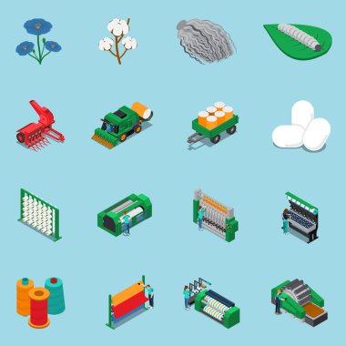 Tekstil imalat Icon Set