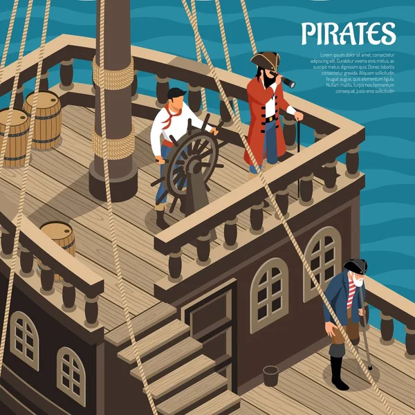 Pirates Illustration isométrique — Image vectorielle