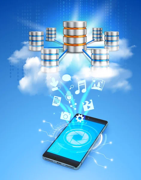 Cloud Storage realistyczne skład — Wektor stockowy