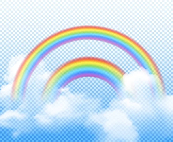 二重虹の現実的な構成 — ストックベクタ