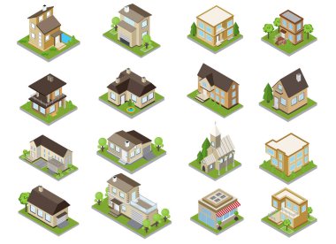 Suburbia Binalar Simgeleri Seti