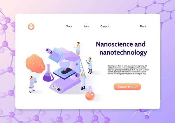 Isometrische nanotechnologie concept banner — Stockvector