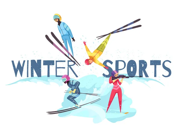 Inverno conceito de esportes — Vetor de Stock