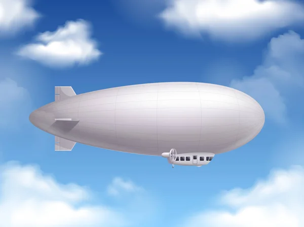 Dirigible realistische achtergrond — Stockvector