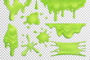 Slime Drips Realistic Set clipart
