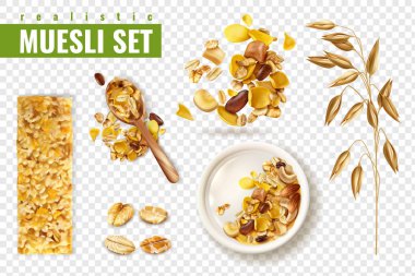 Mısır gevreği müsli şeffaf Set
