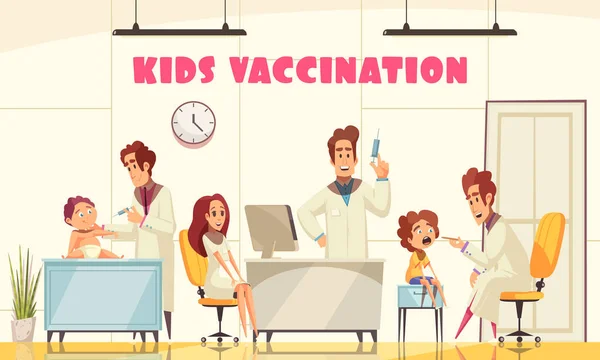 Kids Vaccination Poster — Stock Vector