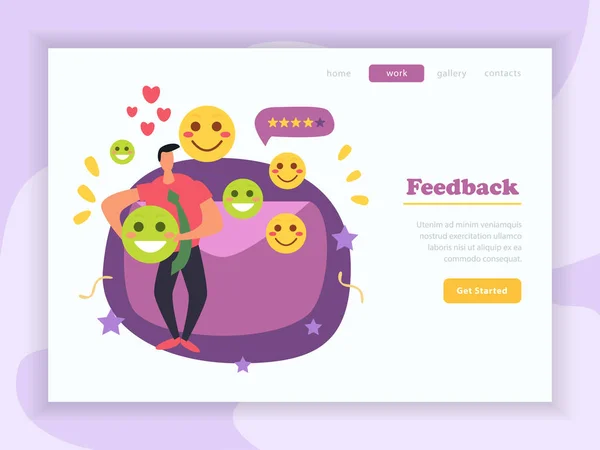 Página do site de feedback CRM — Vetor de Stock