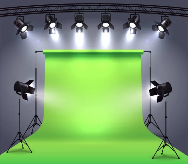 Foto Studio Spotlights sammansättning — Stock vektor
