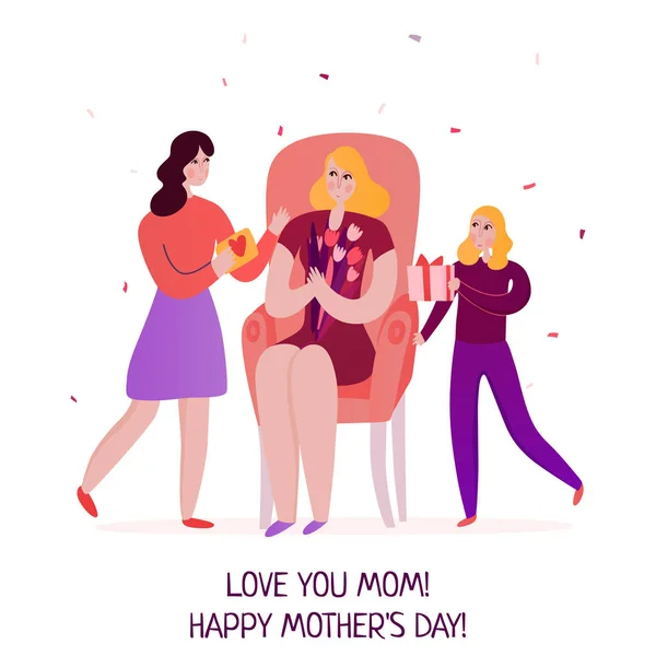 Illustration plate de la fête des mères — Image vectorielle