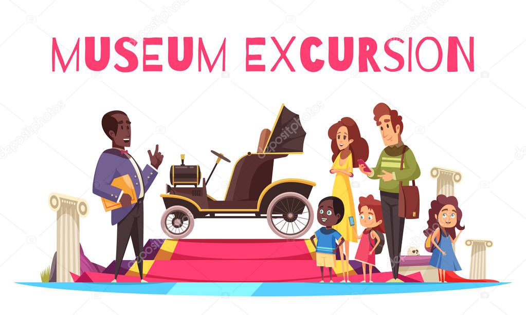 Ground Transportation Museum Excursion Illustration