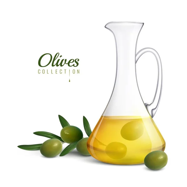 Оливкова олія реалістичні склад — стоковий вектор