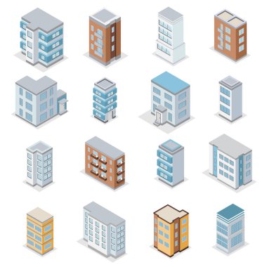 Townhouse bina Icons Set