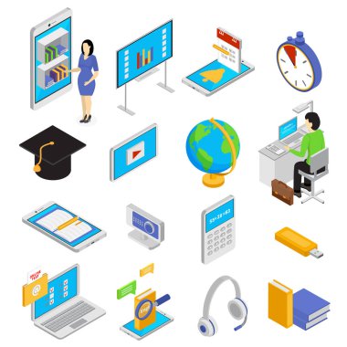 Online Education Icons Set clipart