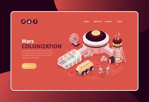 Kolonileştirme Mars Web sitesi Banner — Stok Vektör