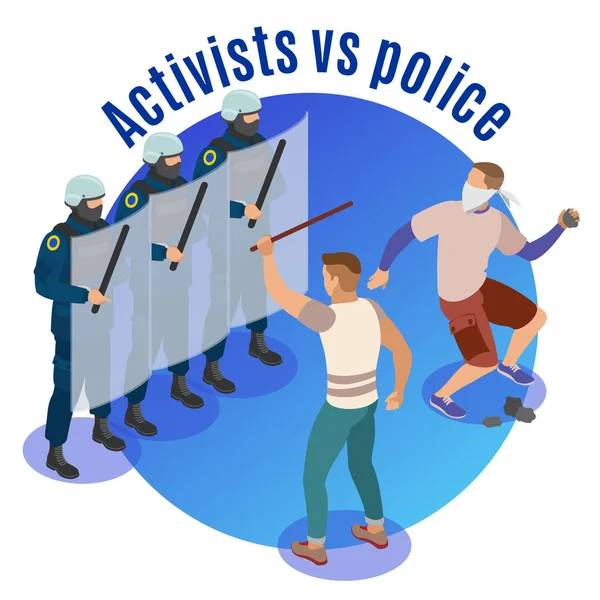 Activistes Isometric Rond rond — Image vectorielle