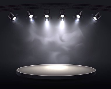 Smoky Spotlights Gerçekçi Kompozisyon 