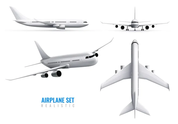 Avión realista conjunto — Archivo Imágenes Vectoriales