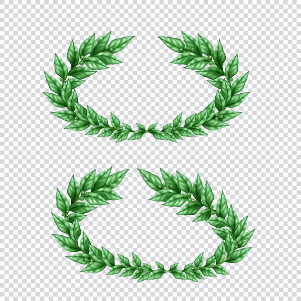 Green Laurel Wreaths Transparent Set