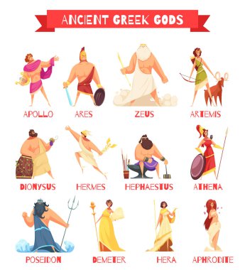 Ancient Greek Gods Set vector Ancient Greek Gods Set vector