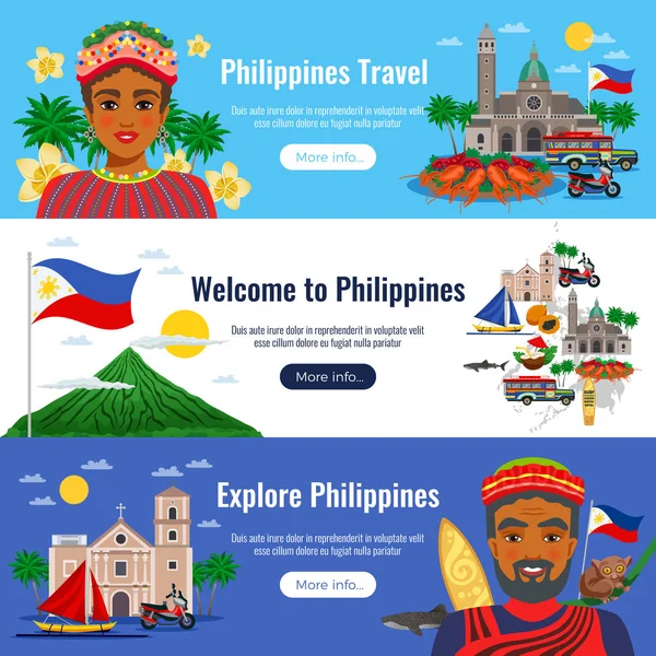 Філіппіни горизонтальні банери — стоковий вектор