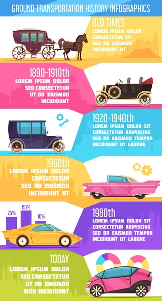 Infografías del transporte terrestre — Archivo Imágenes Vectoriales