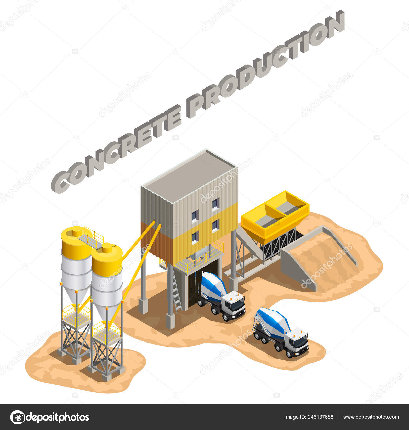 Concrete Plant Area Composition Stock Vector Image by ©macrovector  #246137688
