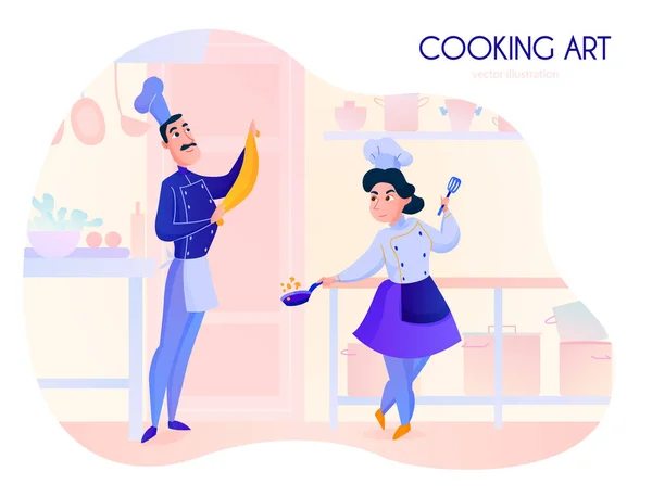 Cucina illustrazione cartone animato — Vettoriale Stock