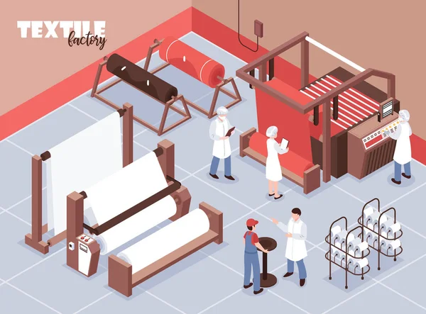 Illustrazione della fabbrica tessile — Vettoriale Stock