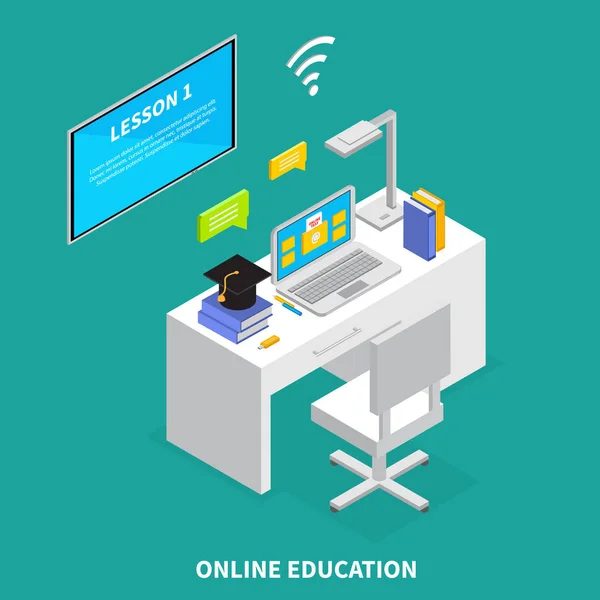 Online Education Concept — Stock Vector
