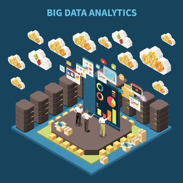 Big Data Analytics sammansättning — Stock vektor