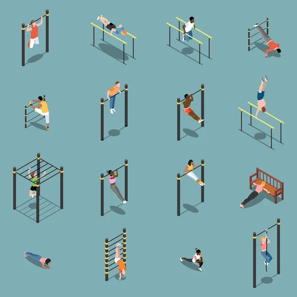 Street Workout Isometric Icons
