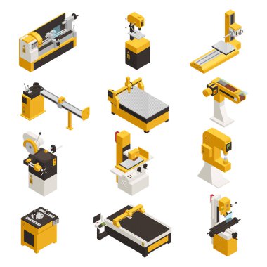 Endüstriyel makine Icons Set