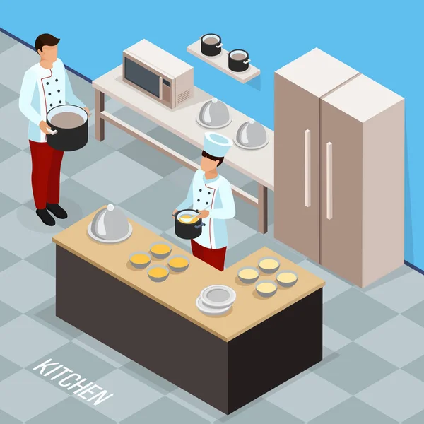 Chef Profession Isometric Composition — Stock Vector