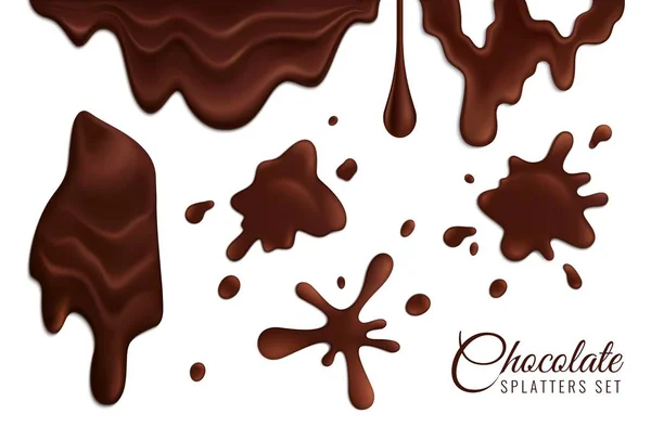 Chocolade Splatters Set — Stockvector