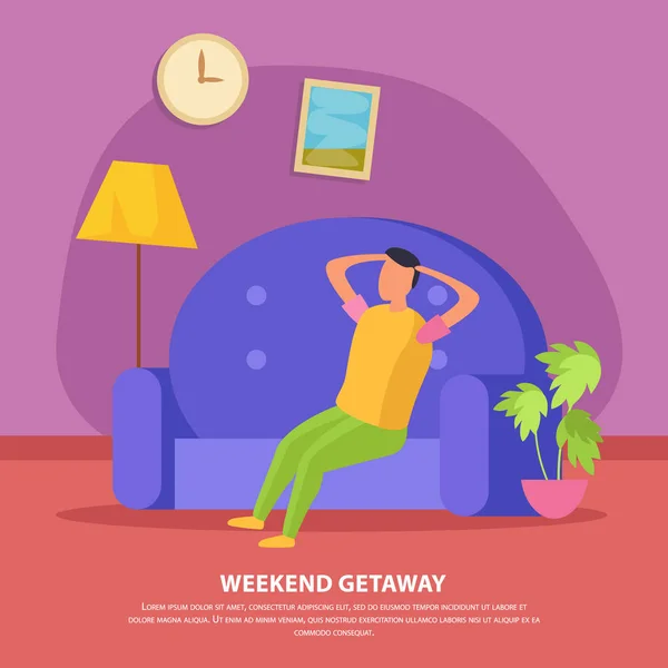 Piso Lazy Weekends People Composición — Archivo Imágenes Vectoriales