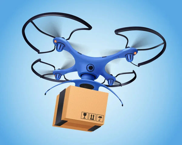 Logistica Post Drone Composizione realistica — Vettoriale Stock