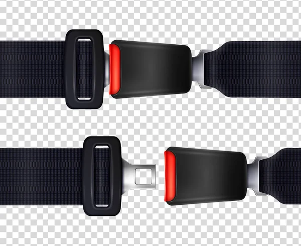 Cinturones de seguridad realistas Set transparente — Vector de stock