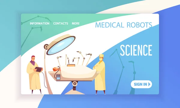 Roboty medyczne Strona docelowa — Wektor stockowy