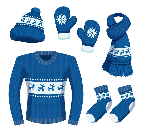 Sweater Weather Winter Set - Stok Vektor