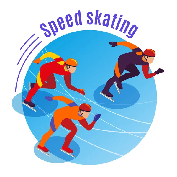 Speed Skating Round Background — Stock Vector