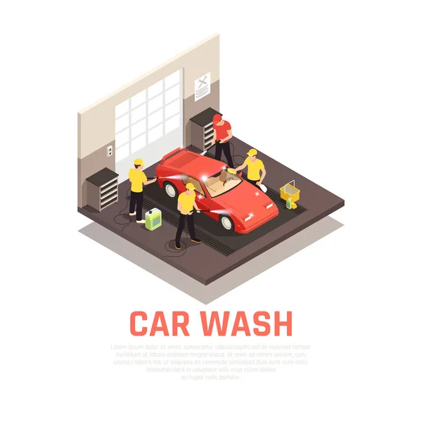 Ilustrasi Konsep Carwash - Stok Vektor