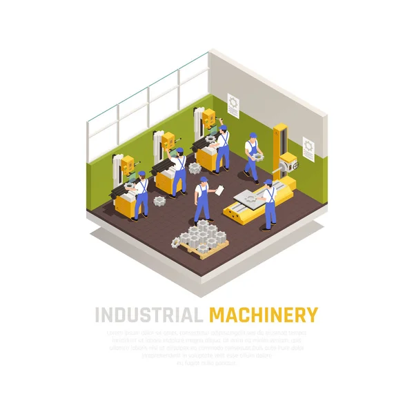Industrial Machinery  Isometric Concept — Stock Vector