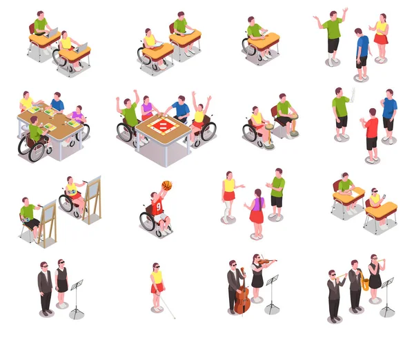 Ensemble d'icônes d'éducation inclusive — Image vectorielle