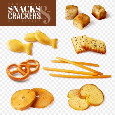 Kraker ve aperatifler şeffaf Set