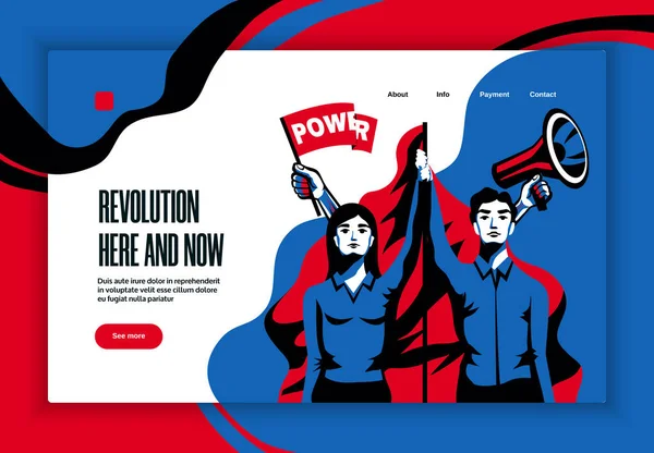 Site de Banner de conceito de revolução —  Vetores de Stock