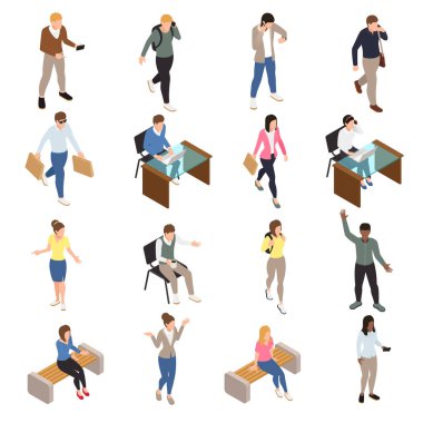 Casual şehir insanlar Icons Set