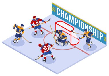 Hockey Championship Isometric Composition clipart